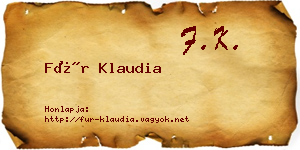 Für Klaudia névjegykártya