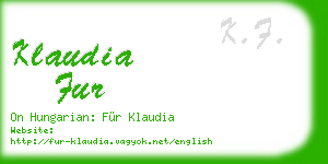 klaudia fur business card